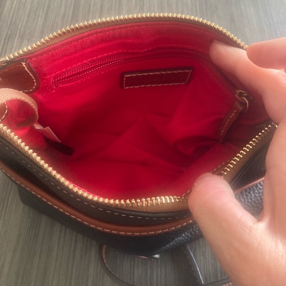 Dooney & Bourke Black and Brown Crossbody Bag. Small nick on back - Picture 5 of 5